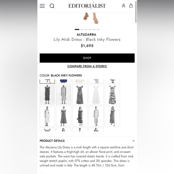 NWT Altuzarra Cotton Lily Green and Black Patterned Dress - Picture 11 of 12